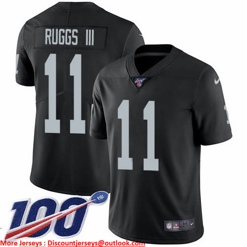 Nike Raiders #11 Henry Ruggs III Black Team Color Men's Stitched NFL 100th Season Vapor Untouchable Limited Jersey Nike Raiders #11 Henry Ruggs III Black Team Color Men's Stitched NFL 100th Season Vapor Untouchable Limited Jersey