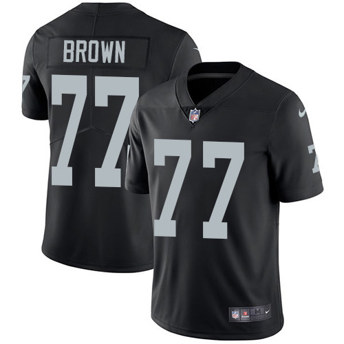 Nike Raiders #77 Trent Brown Black Team Color Men's Stitched NFL Vapor Untouchable Limited Jersey Nike Raiders #77 Trent Brown Black Team Color Men's Stitched NFL Vapor Untouchable Limited Jersey