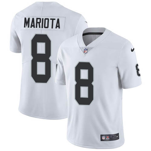Nike Raiders #8 Marcus Mariota White Men's Stitched NFL Vapor Untouchable Limited Jersey Nike Raiders #8 Marcus Mariota White Men's Stitched NFL Vapor Untouchable Limited Jersey