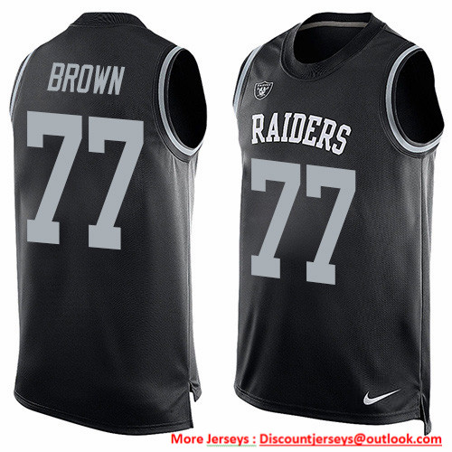 Nike Raiders #77 Trent Brown Black Team Color Men's Stitched NFL Limited Tank Top Jersey Nike Raiders #77 Trent Brown Black Team Color Men's Stitched NFL Limited Tank Top Jersey