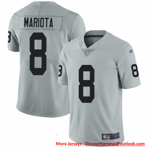 Nike Raiders #8 Marcus Mariota Silver Men's Stitched NFL Limited Inverted Legend Jersey Nike Raiders #8 Marcus Mariota Silver Men's Stitched NFL Limited Inverted Legend Jersey