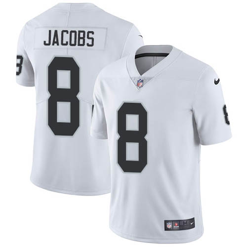Nike Raiders #8 Josh Jacobs White Men's Stitched NFL Vapor Untouchable Limited Jersey Nike Raiders #8 Josh Jacobs White Men's Stitched NFL Vapor Untouchable Limited Jersey