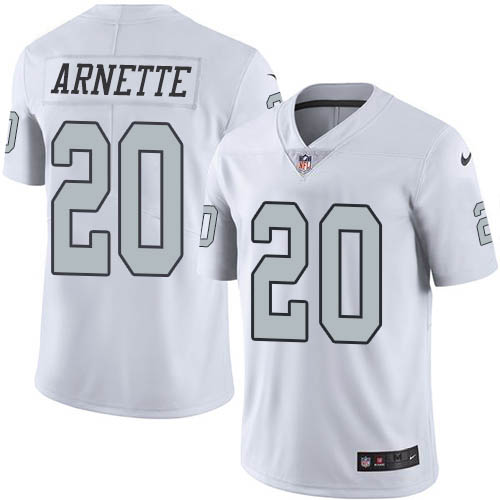 Nike Raiders #20 Damon Arnette White Men's Stitched NFL Limited Rush Jersey Nike Raiders #20 Damon Arnette White Men's Stitched NFL Limited Rush Jersey