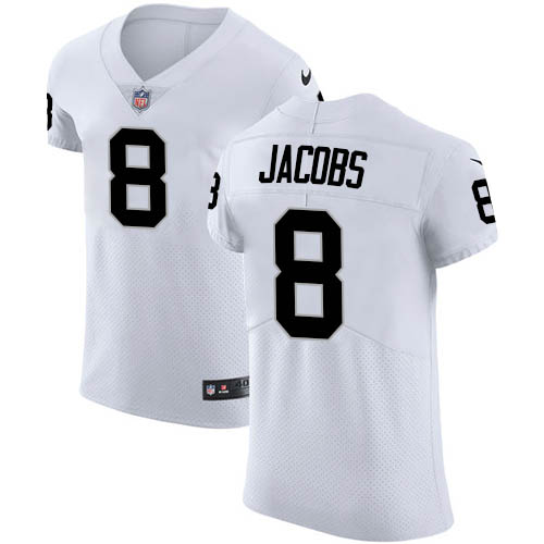 Nike Raiders #8 Josh Jacobs White Men's Stitched NFL Vapor Untouchable Elite Jersey Nike Raiders #8 Josh Jacobs White Men's Stitched NFL Vapor Untouchable Elite Jersey