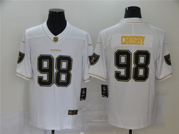 Nike Raiders 98 Maxx Crosby White Gold Vapor Untouchable Limited Jersey Nike Raiders 98 Maxx Crosby White Gold Vapor Untouchable Limited Jersey