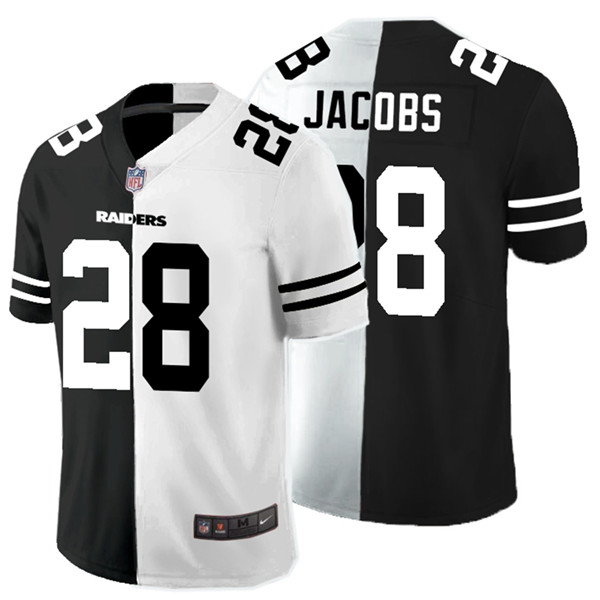 Nike Raiders 28 Josh Jacobs Black And White Split Vapor Untouchable Limited Jersey Nike Raiders 28 Josh Jacobs Black And White Split Vapor Untouchable Limited Jersey