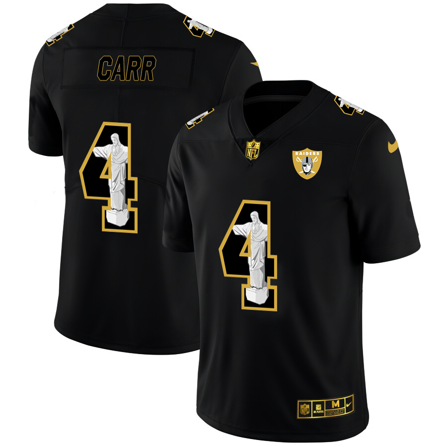 Nike Raiders 4 Derek Carr Black Jesus Faith Edition Limited Jersey Nike Raiders 4 Derek Carr Black Jesus Faith Edition Limited Jersey