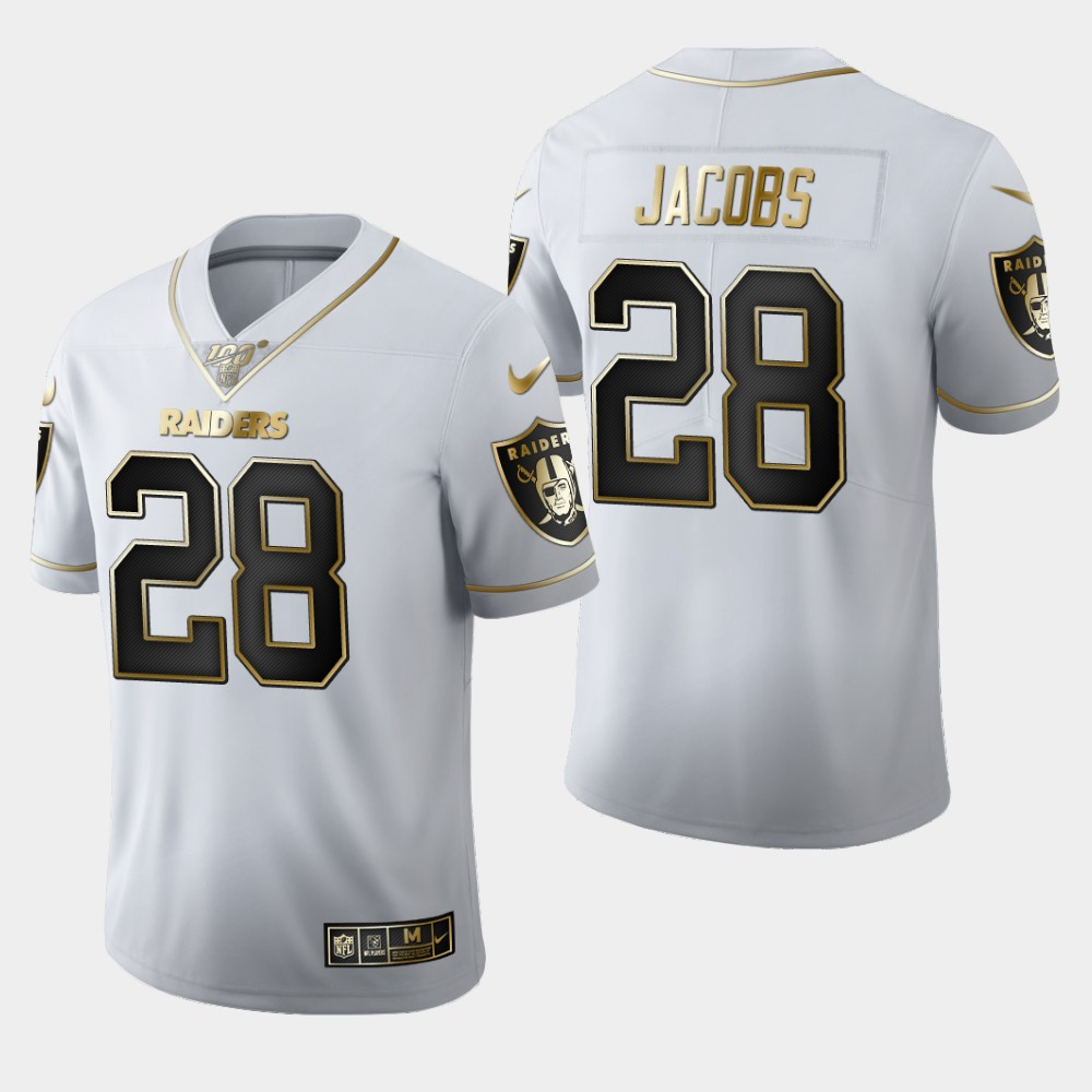 Nike Raiders 28 Josh Jacobs White 100th Season Vapor Untouchable Limited Jersey Nike Raiders 28 Josh Jacobs White 100th Season Vapor Untouchable Limited Jersey