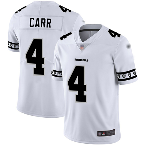 Raiders #4 Derek Carr White Men's Stitched Football Limited Team Logo Fashion Jersey Raiders #4 Derek Carr White Men's Stitched Football Limited Team Logo Fashion Jersey