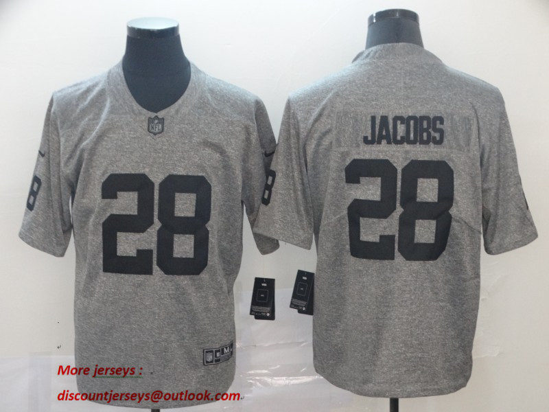 Nike Raiders 28 Josh Jacobs Gray Gridiron Gray Limited Jersey Nike Raiders 28 Josh Jacobs Gray Gridiron Gray Limited Jersey