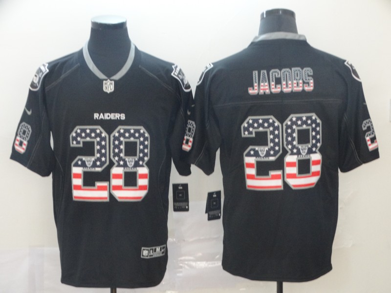 Raiders 28 Josh Jacobs Black USA Flash Fashion Limited Jersey Raiders 28 Josh Jacobs Black USA Flash Fashion Limited Jersey