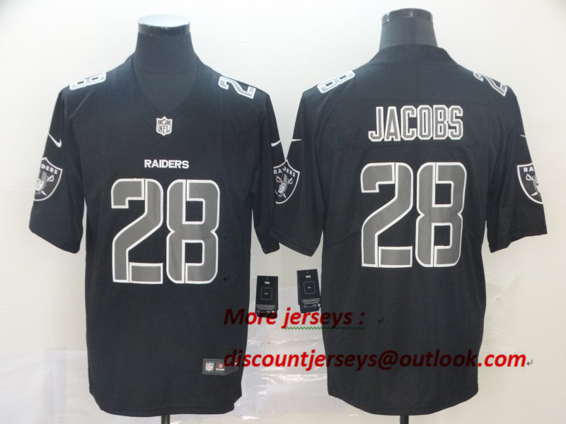 Raiders 28 Josh Jacobs Black Impact Rush Limited Jersey Raiders 28 Josh Jacobs Black Impact Rush Limited Jersey