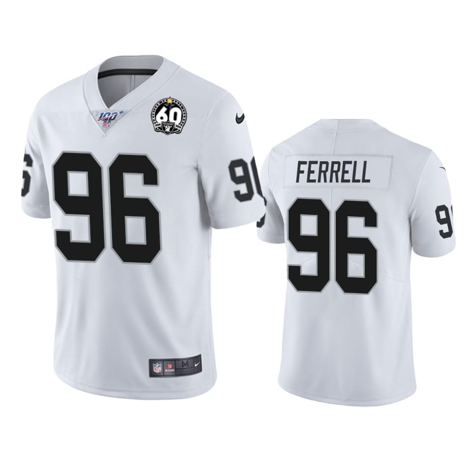 Raiders 96 Clelin Ferrell White 100th And 60th Anniversary Vapor Untouchable Limited Jersey Raiders 96 Clelin Ferrell White 100th And 60th Anniversary Vapor Untouchable Limited Jersey