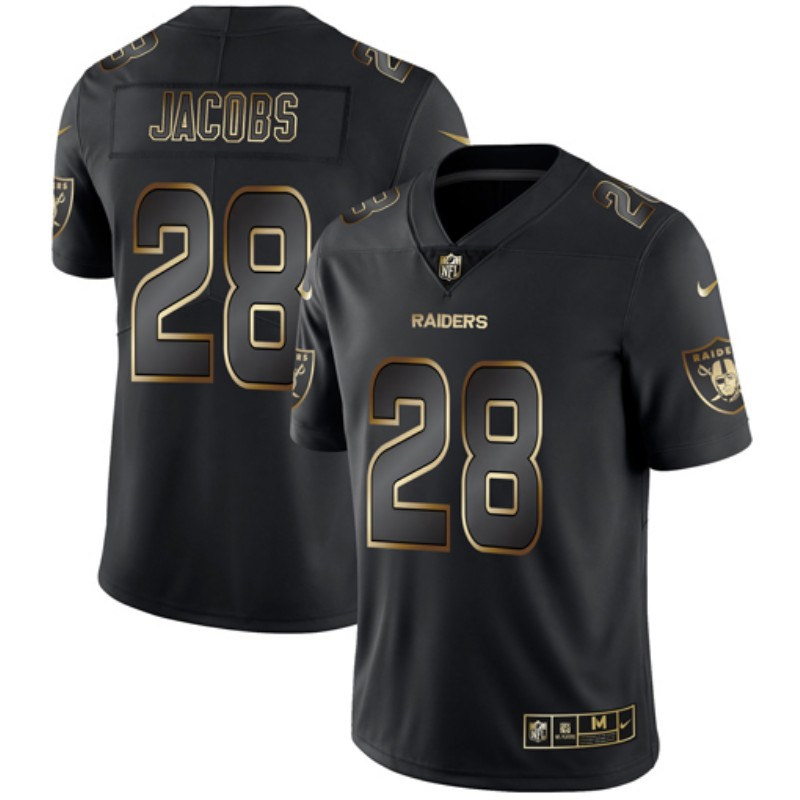 Raiders 28 Josh Jacobs Black Gold Vapor Untouchable Limited Jersey Raiders 28 Josh Jacobs Black Gold Vapor Untouchable Limited Jersey