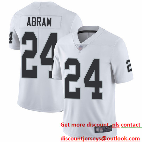 Raiders #24 Johnathan Abram White Men's Stitched Football Vapor Untouchable Limited Jersey Raiders #24 Johnathan Abram White Men's Stitched Football Vapor Untouchable Limited Jersey