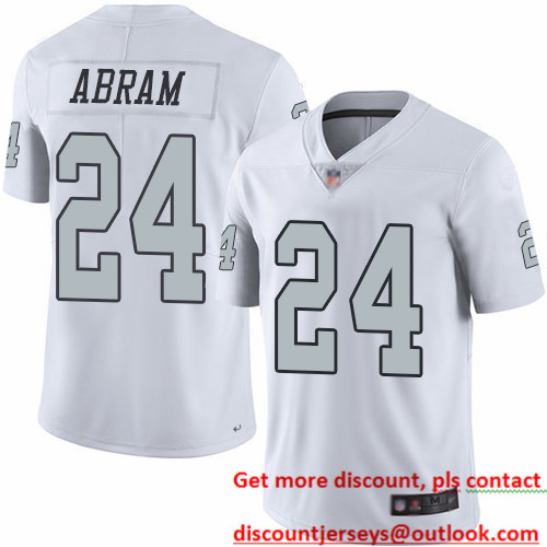 Raiders #24 Johnathan Abram White Men's Stitched Football Limited Rush Jersey Raiders #24 Johnathan Abram White Men's Stitched Football Limited Rush Jersey