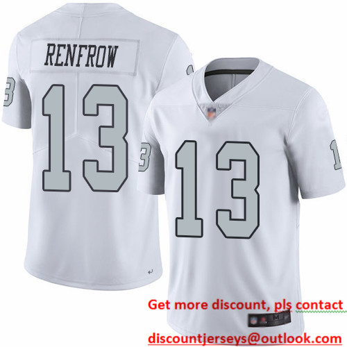Raiders #13 Hunter Renfrow White Men's Stitched Football Limited Rush Jersey Raiders #13 Hunter Renfrow White Men's Stitched Football Limited Rush Jersey