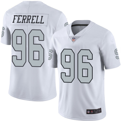 Raiders #96 Clelin Ferrell White Men's Stitched Football Limited Rush Jersey Raiders #96 Clelin Ferrell White Men's Stitched Football Limited Rush Jersey