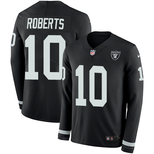 Nike Raiders #10 Seth Roberts Black Team Color Men's Stitched NFL Limited Therma Long Sleeve Jersey Nike Raiders #10 Seth Roberts Black Team Color Men's Stitched NFL Limited Therma Long Sleeve Jersey