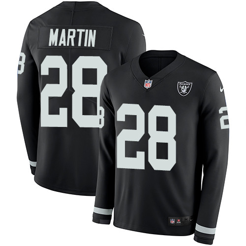 Nike Raiders #28 Doug Martin Black Team Color Men's Stitched NFL Limited Therma Long Sleeve Jersey Nike Raiders #28 Doug Martin Black Team Color Men's Stitched NFL Limited Therma Long Sleeve Jersey