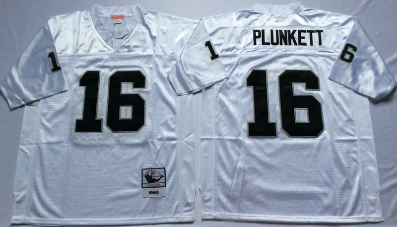 Mitchell And Ness Raiders #16 16 Jim Plunkett White Throwback Stitched NFL Jersey Mitchell And Ness Raiders #16 16 Jim Plunkett White Throwback Stitched NFL Jersey