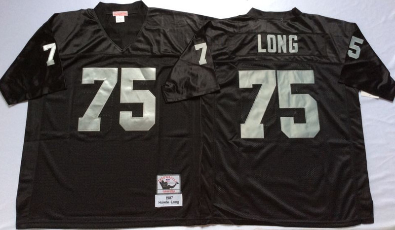 Mitchell And Ness Raiders #75 Howie Long balck Throwback Stitched NFL Jersey Mitchell And Ness Raiders #75 Howie Long balck Throwback Stitched NFL Jersey