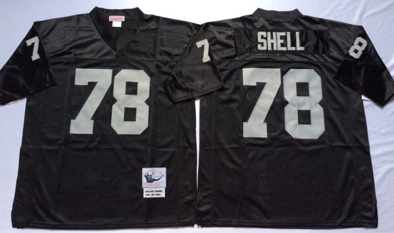 Mitchell And Ness Raiders #78 shell balck Throwback Stitched NFL Jersey Mitchell And Ness Raiders #78 shell balck Throwback Stitched NFL Jersey