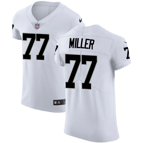 Nike Raiders #77 Kolton Miller White Men's Stitched NFL Vapor Untouchable Elite Jersey Nike Raiders #77 Kolton Miller White Men's Stitched NFL Vapor Untouchable Elite Jersey