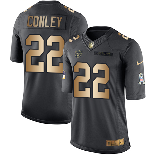 Nike Raiders #22 Gareon Conley Black Men's Stitched NFL Limited Gold Salute To Service Jersey Nike Raiders #22 Gareon Conley Black Men's Stitched NFL Limited Gold Salute To Service Jersey