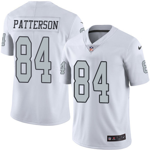 Nike Raiders #84 Cordarrelle Patterson White Men's Stitched NFL Limited Rush Jersey Nike Raiders #84 Cordarrelle Patterson White Men's Stitched NFL Limited Rush Jersey