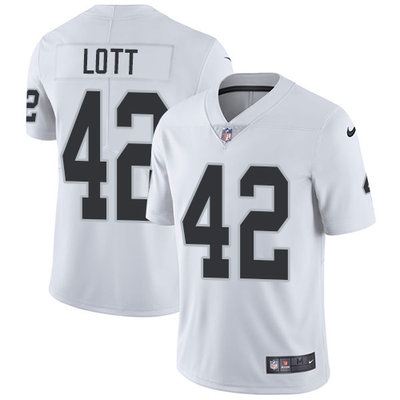 Nike Raiders #42 Ronnie Lott White Men's Stitched NFL Vapor Untouchable Limited Jersey Nike Raiders #42 Ronnie Lott White Men's Stitched NFL Vapor Untouchable Limited Jersey