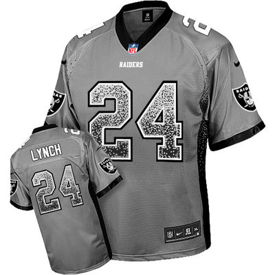 Nike Raiders #24 Marshawn Lynch Grey Men's Stitched NFL Elite Drift Fashion Jersey Nike Raiders #24 Marshawn Lynch Grey Men's Stitched NFL Elite Drift Fashion Jersey