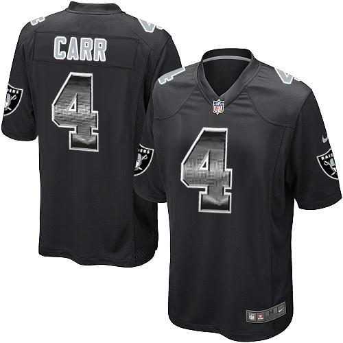Nike Raiders #4 Derek Carr Black Team Color Men's Stitched NFL Limited Strobe Jersey Nike Raiders #4 Derek Carr Black Team Color Men's Stitched NFL Limited Strobe Jersey