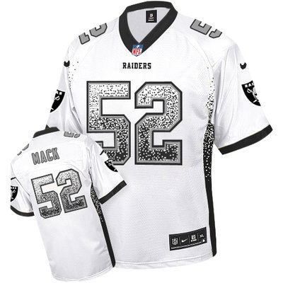 Nike Raiders #52 Khalil Mack White Men's Stitched NFL Elite Drift Fashion Jersey Nike Raiders #52 Khalil Mack White Men's Stitched NFL Elite Drift Fashion Jersey