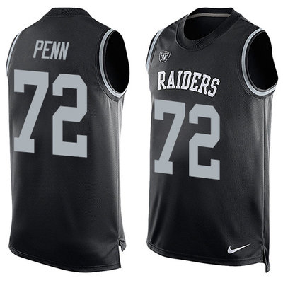 Nike Raiders #72 Donald Penn Black Team Color Men's Stitched NFL Limited Tank Top Jerse Nike Raiders #72 Donald Penn Black Team Color Men's Stitched NFL Limited Tank Top Jerse