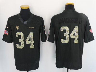 Nike Raiders 34 Bo Jackson Anthracite Salute To Service Limited Jersey Nike Raiders 34 Bo Jackson Anthracite Salute To Service Limited Jersey