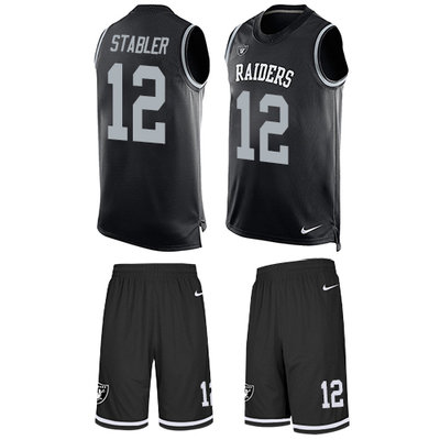 Nike Raiders #12 Kenny Stabler Black Team Color Men's Stitched NFL Limited Tank Top Suit Jersey Nike Raiders #12 Kenny Stabler Black Team Color Men's Stitched NFL Limited Tank Top Suit Jersey