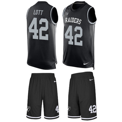 Nike Raiders #42 Ronnie Lott Black Team Color Men's Stitched NFL Limited Tank Top Suit Jersey Nike Raiders #42 Ronnie Lott Black Team Color Men's Stitched NFL Limited Tank Top Suit Jersey