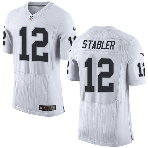 Nike Raiders #12 Kenny Stabler White Men's Stitched NFL New Elite Jersey Nike Raiders #12 Kenny Stabler White Men's Stitched NFL New Elite Jersey