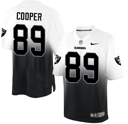Nike Raiders #89 Amari Cooper White Black Men's Stitched NFL Elite Fadeaway Fashion Jersey Nike Raiders #89 Amari Cooper White Black Men's Stitched NFL Elite Fadeaway Fashion Jersey