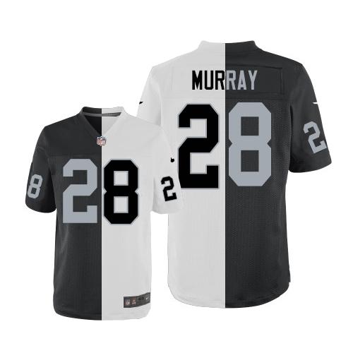 Nike Raiders #28 Latavius Murray White Black Men's Stitched NFL Elite Split Jersey Nike Raiders #28 Latavius Murray White Black Men's Stitched NFL Elite Split Jersey