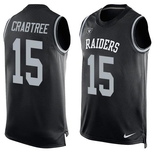 Nike Raiders #15 Michael Crabtree Black Team Color Men's Stitched NFL Limited Tank Top Jersey Nike Raiders #15 Michael Crabtree Black Team Color Men's Stitched NFL Limited Tank Top Jersey