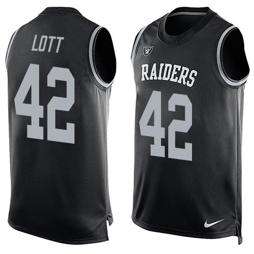 Nike Raiders #42 Ronnie Lott Black Team Color Men's Stitched NFL Limited Tank Top Jersey Nike Raiders #42 Ronnie Lott Black Team Color Men's Stitched NFL Limited Tank Top Jersey