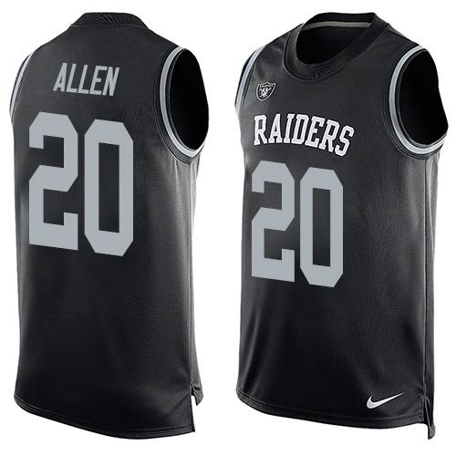 Nike Raiders #20 Nate Allen Black Team Color Men's Stitched NFL Limited Tank Top Jersey Nike Raiders #20 Nate Allen Black Team Color Men's Stitched NFL Limited Tank Top Jersey