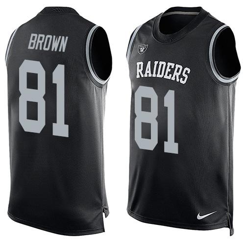 Nike Raiders #81 Tim Brown Black Team Color Men's Stitched NFL Limited Tank Top Jersey Nike Raiders #81 Tim Brown Black Team Color Men's Stitched NFL Limited Tank Top Jersey