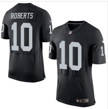 Nike Oakland Raiders #10 Seth Roberts Black Team Color Men's Stitched NFL New Elite Jersey Nike Oakland Raiders #10 Seth Roberts Black Team Color Men's Stitched NFL New Elite Jersey