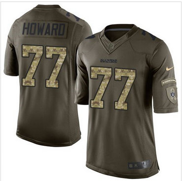 Nike Oakland Raiders #77 Austin Howard Green Men's Stitched NFL Limited Salute to Service Jersey Nike Oakland Raiders #77 Austin Howard Green Men's Stitched NFL Limited Salute to Service Jersey