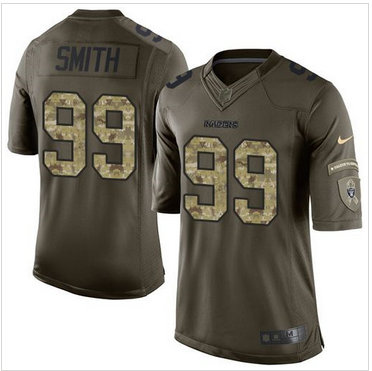 Nike Oakland Raiders #99 Aldon Smith Green Men's Stitched NFL Limited Salute to Service Jersey