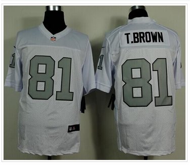 NEW Oakland Raiders #81 Tim Brown White Silver No. NFL Elite Jersey NEW Oakland Raiders #81 Tim Brown White Silver No. NFL Elite Jersey