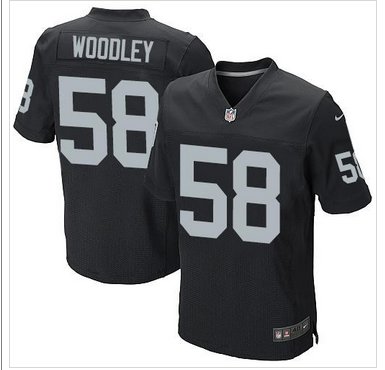 New Oakland Raiders #58 LaMarr Woodley Black Team Color NFL Elite Jersey